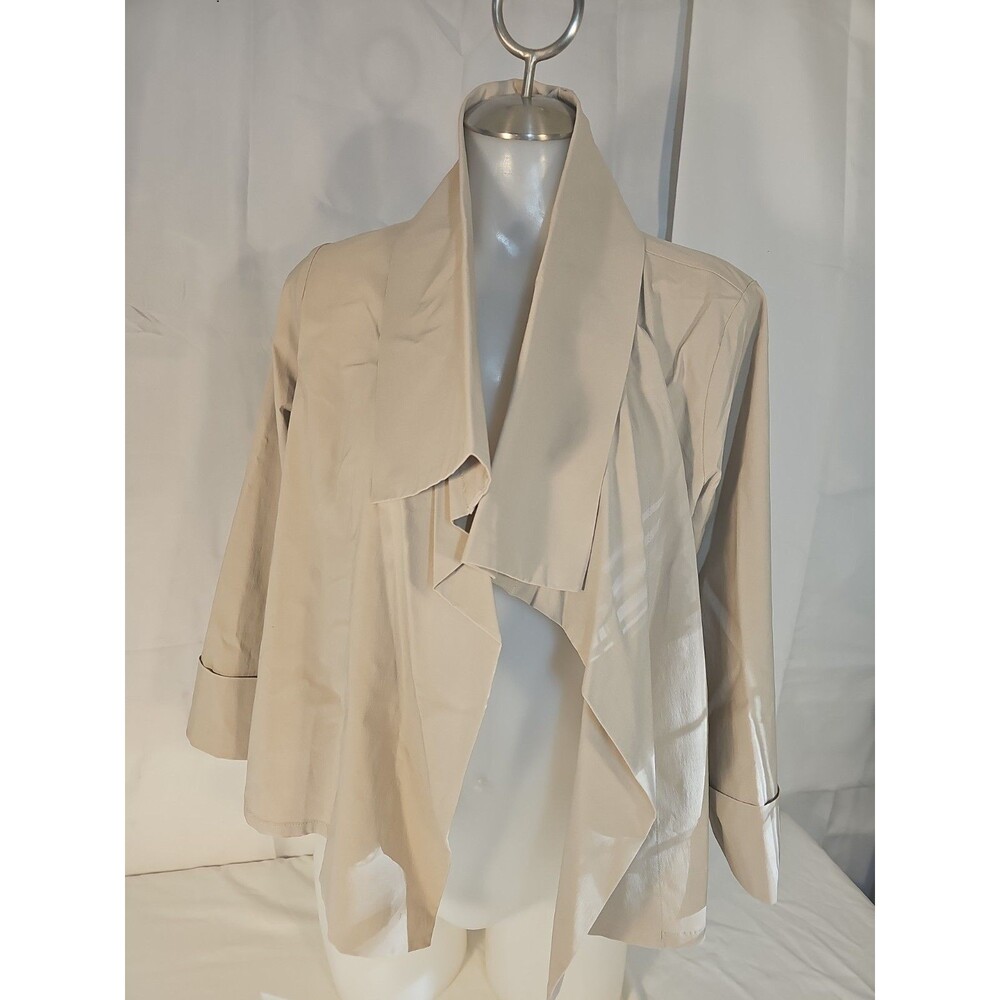 NWT Marla Wynne Tan Open Front Waterfall Jacket Size Medium